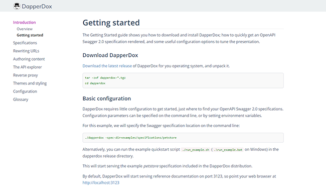 DapperDox is an open-source API documentation tool.