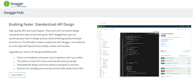 SwaggerHUB is a platform that enables developers to create, document, and manage their APIs.
